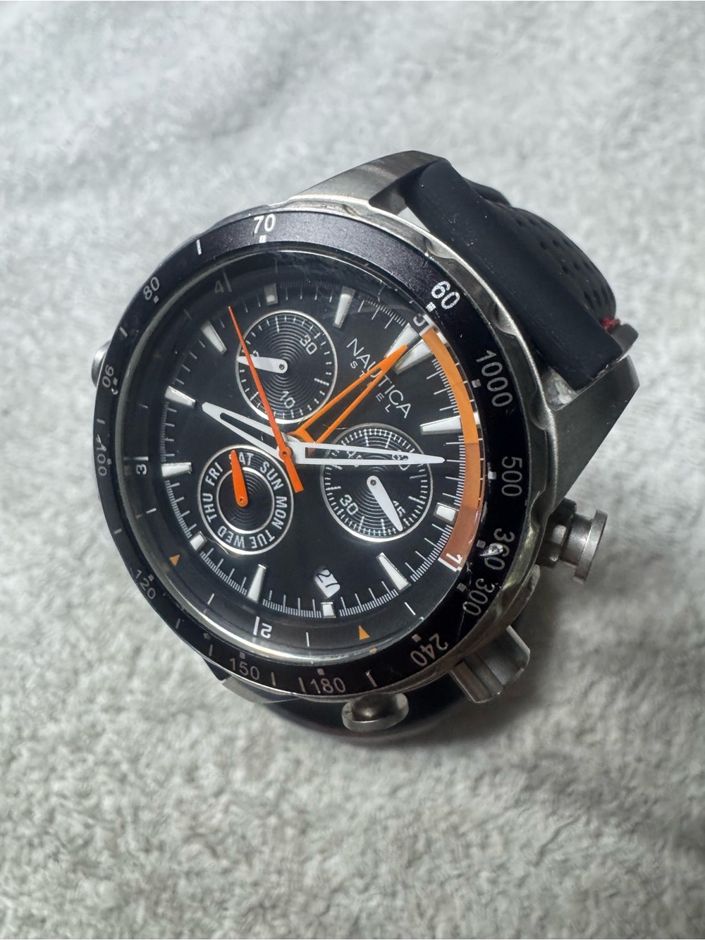 Nautica Black and Orange Sport Chronograph Watch - Picture 4 of 9